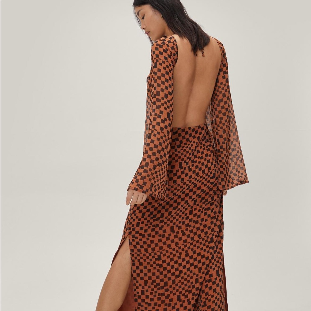 New Nasty Gal Checker Maxi Dress